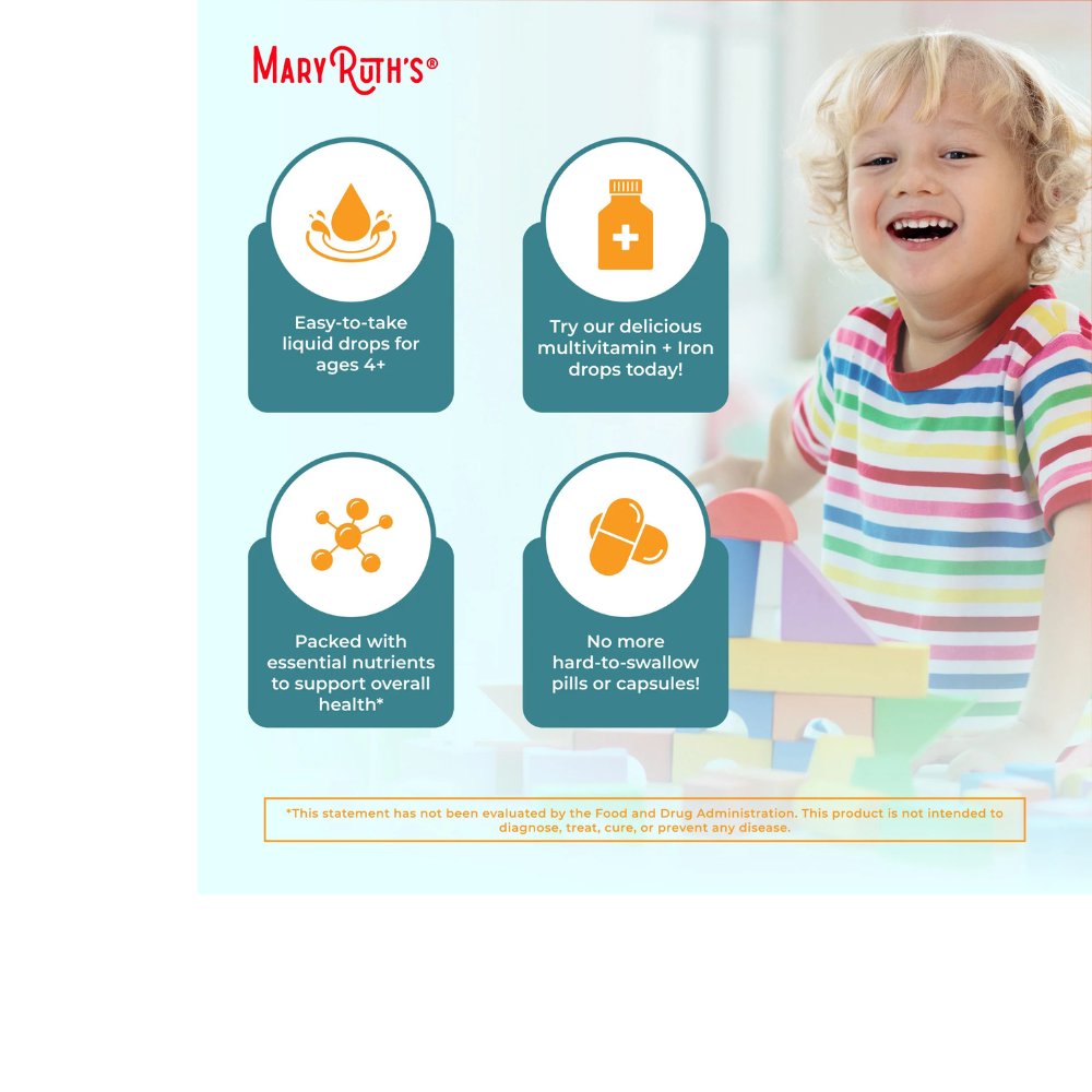 Organic Toddler Multivitamin Liquid Drops With Iron