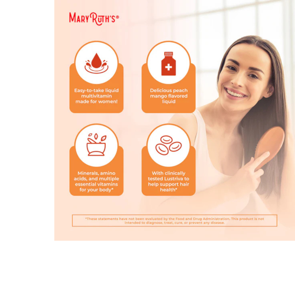MULTIVITAMÍNICO LÍQUIDO MAÑANERO + CRECIMIENTO DEL CABELLO MELOCOTÓN MANGO