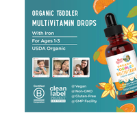 Thumbnail for Organic Toddler Multivitamin Liquid Drops With Iron