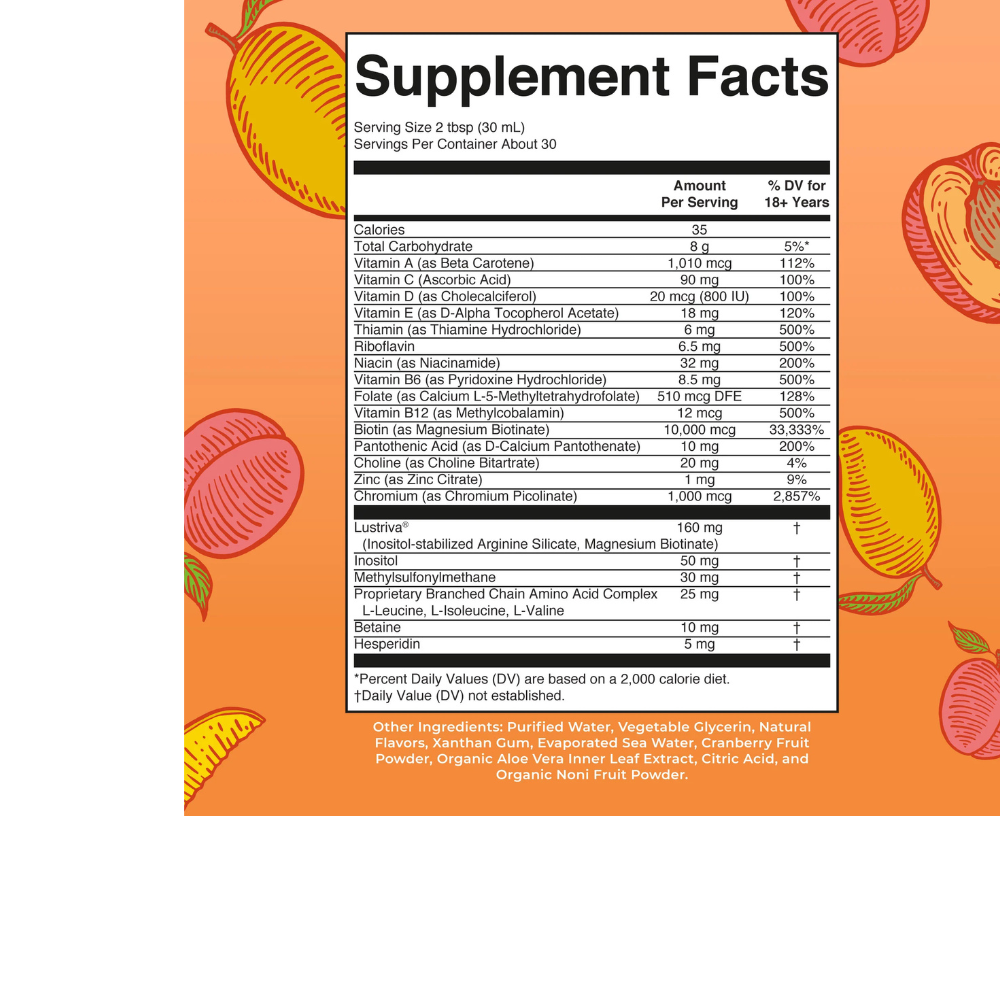 LIQUID MORNING MULTIVITAMIN + HAIR GROWTH PEACH MANGO