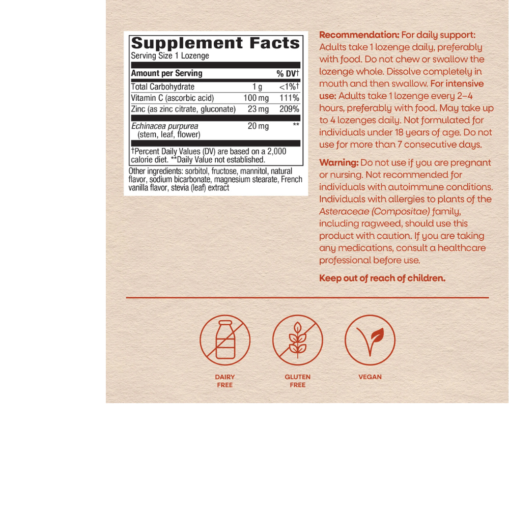 ZINC LOZENGES WITH VITAMIN C AND ECHINACEA
