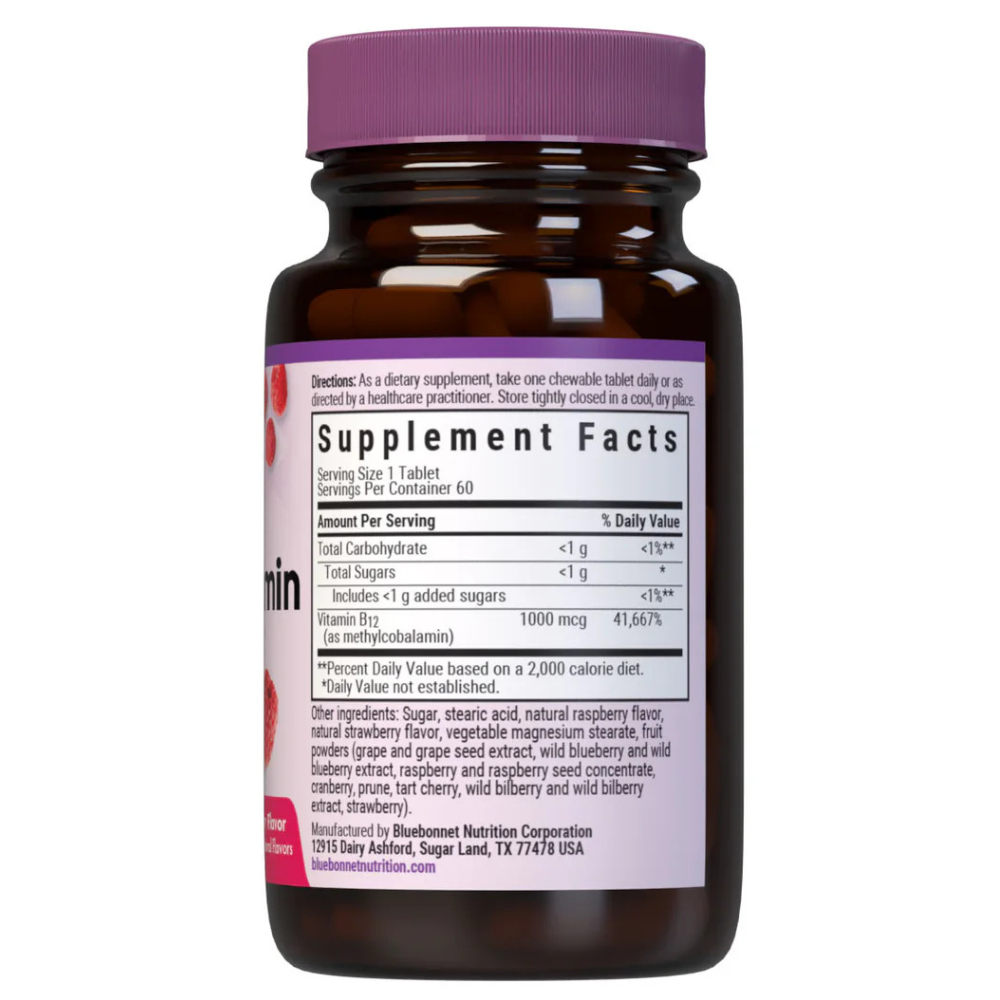 EARTHSWEET MASTICABLES METILCOBALAMINA CELULAR ACTIVA 1000 mcg - Sabor Frambuesa
