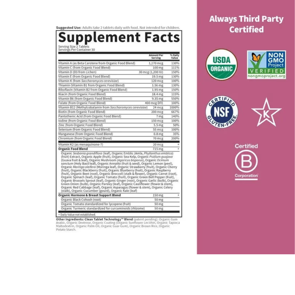 Organics Women's 40+ Multi Tablets