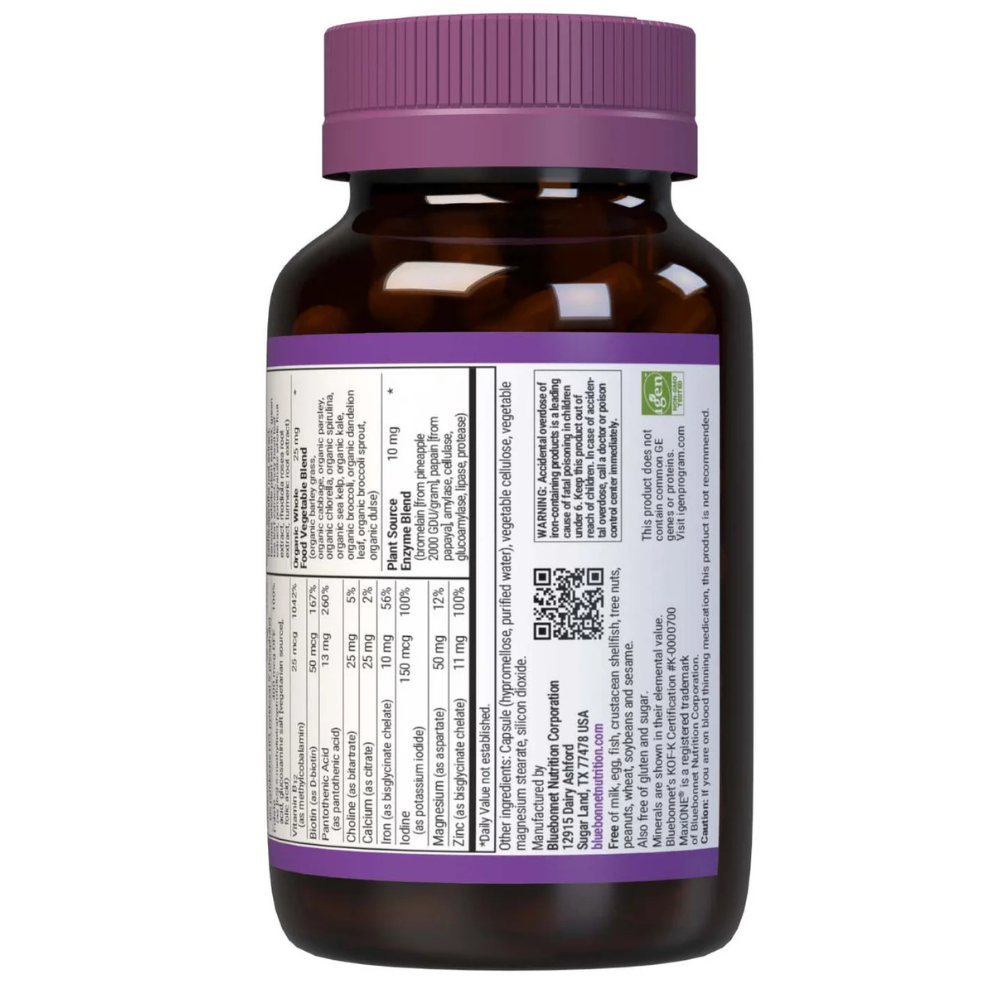 MULTIVITAMÍNICO A BASE DE ALIMENTOS INTEGRALES MAXI ONE (Con Hierro)