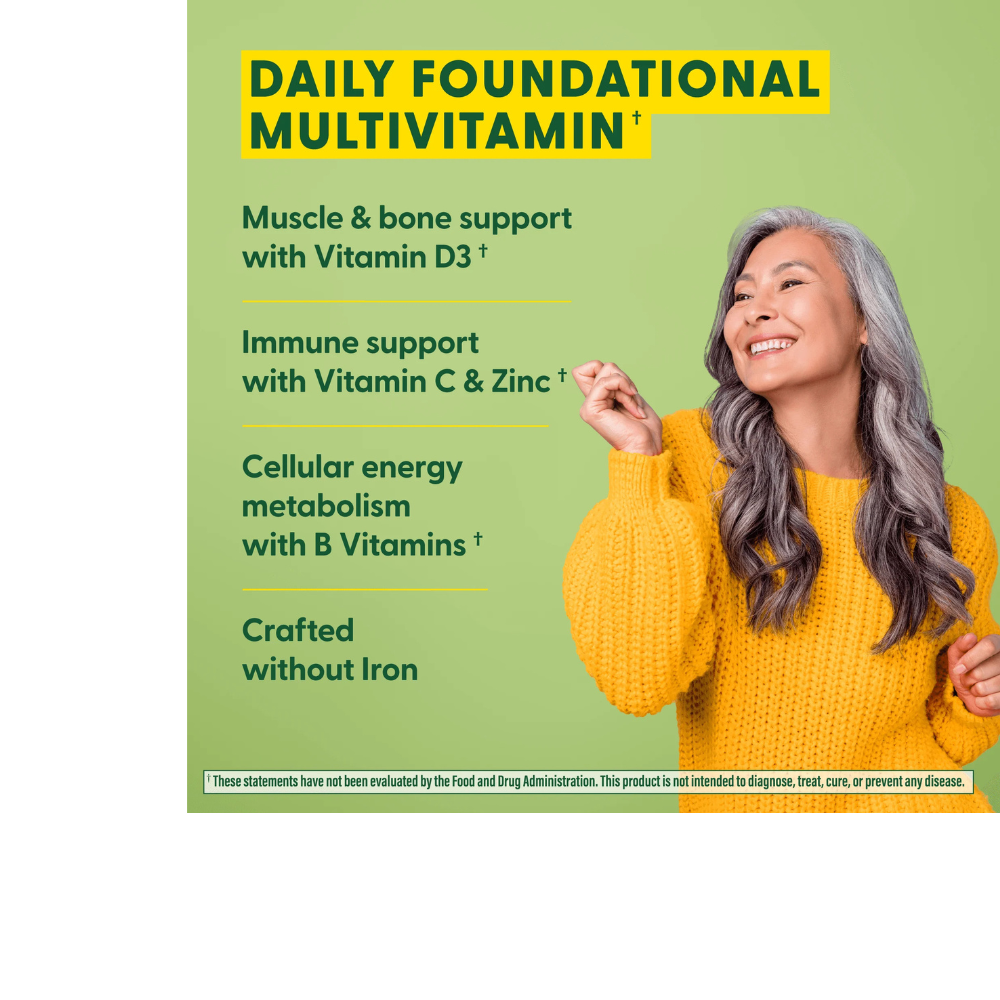 Un multivitamínico diario sin hierro