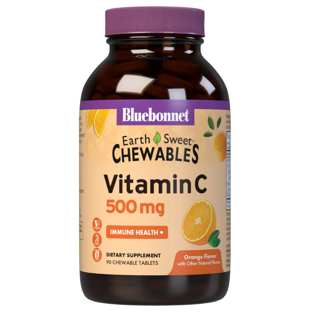 EARTHSWEET MASTICABLES VITAMINA C-500 mg, Sabor Naranja