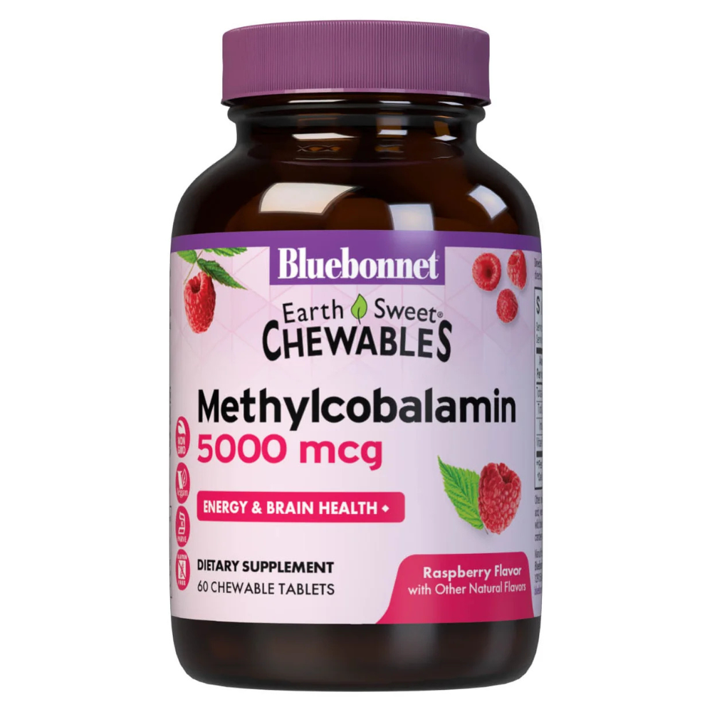 EARTHSWEET CHEWABLES CELLULAR ACTIVE METHYLCOBALAMIN 5000 mcg - Raspberry Flavor