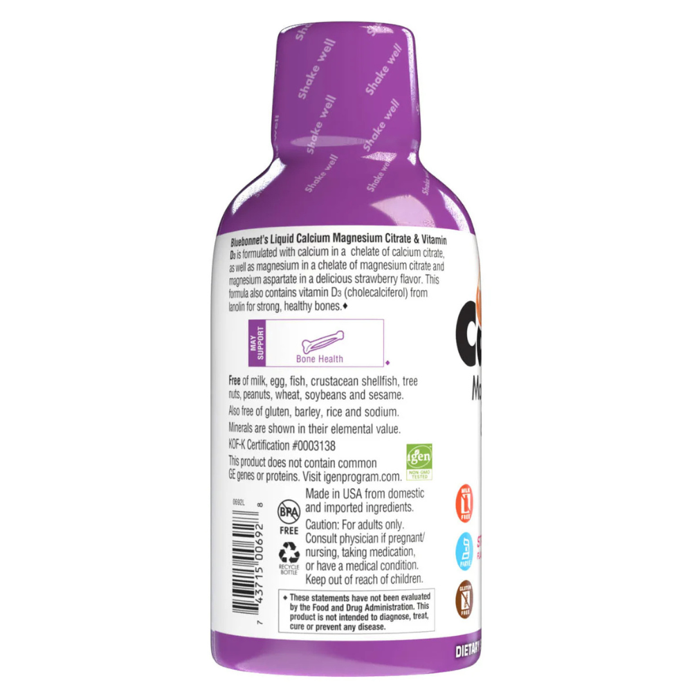 CITRATO DE CALCIO Y MAGNESIO LÍQUIDO Y VITAMINA D3 - Sabor Fresa