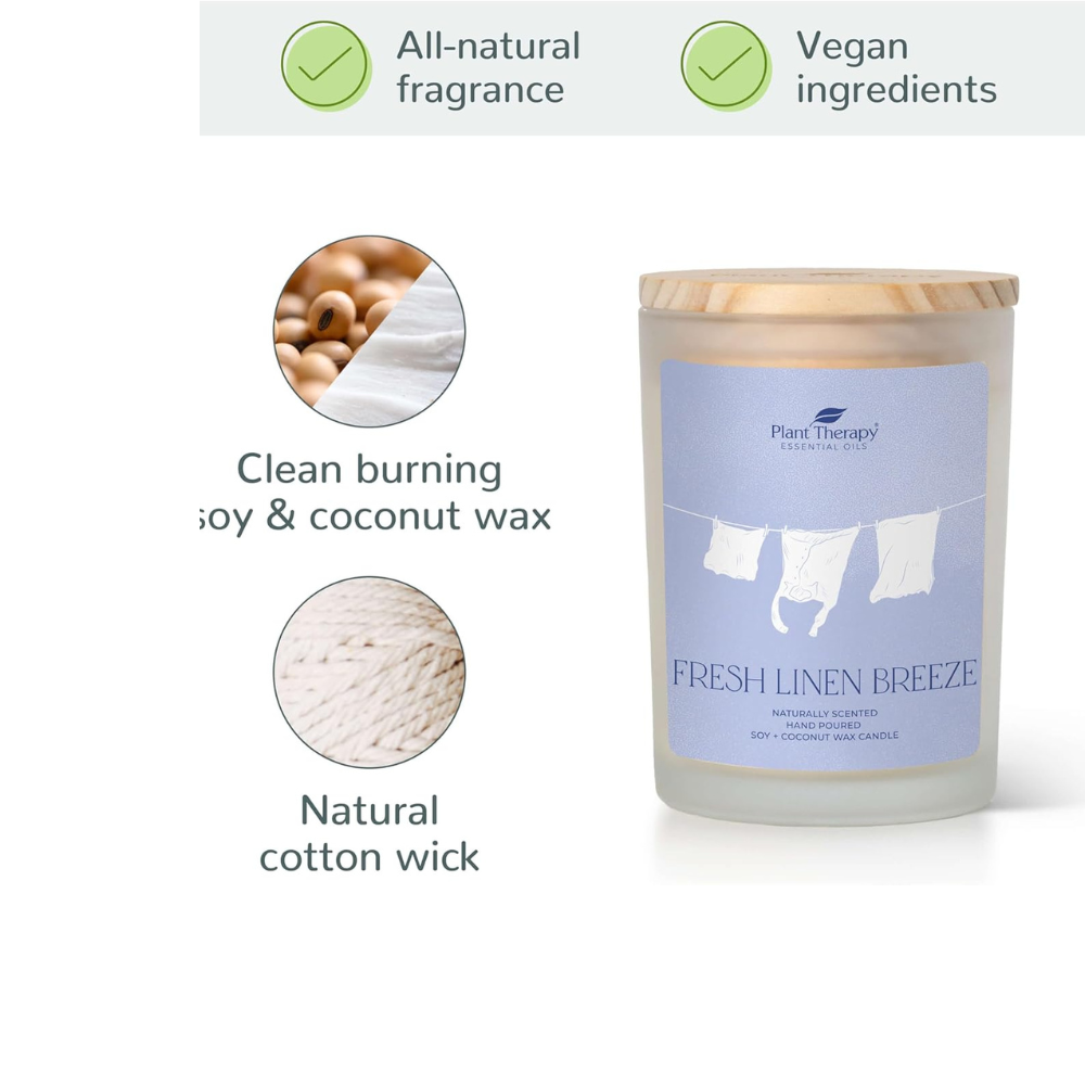 Fresh Linen Breeze Naturally Scented Candle