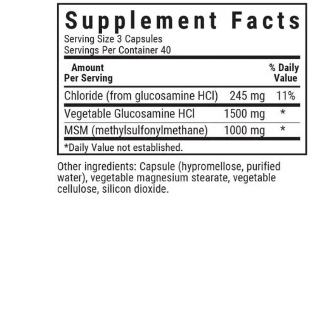 GLUCOSAMINA Y MSM VEGETARIANO