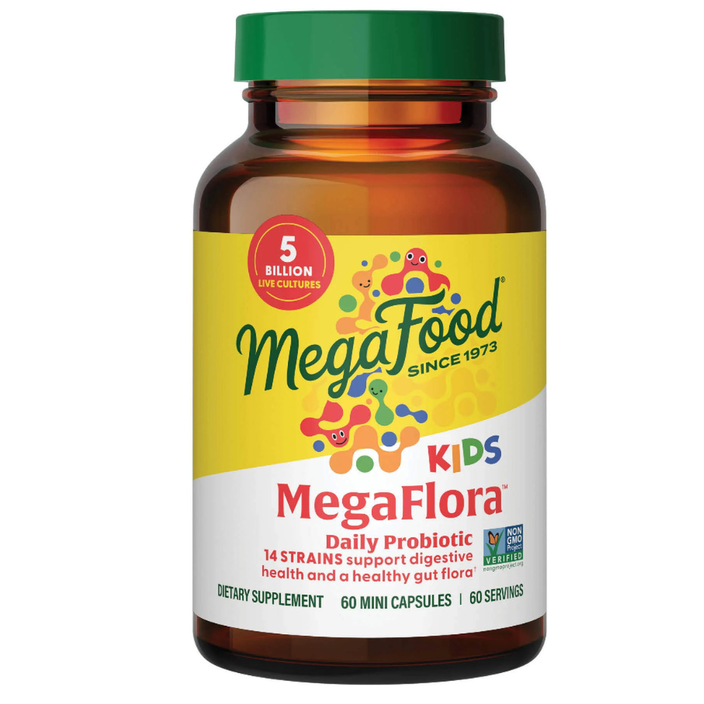 MegaFlora Kids Probiótico - 14 Cepas - 5 mil millones de cultivos vivos