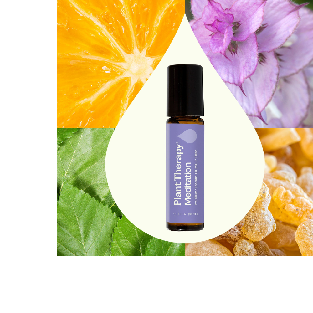 Mezcla de aceites esenciales para meditación con roll-on prediluido