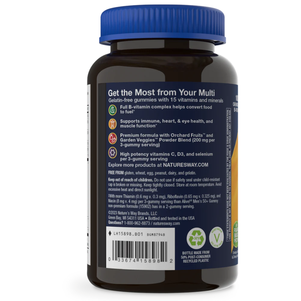 Alive! Premium Men’s 50+ Gummy Multivitamin