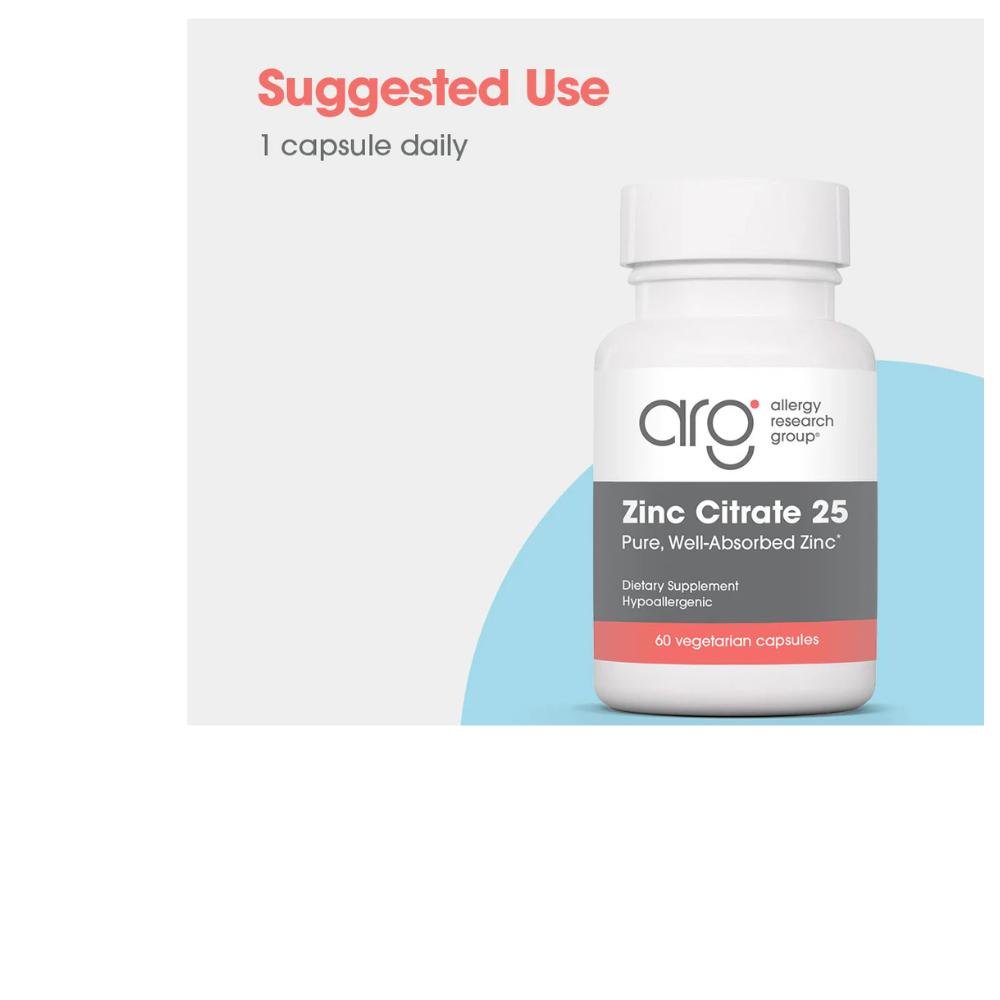 Citrato de zinc 25 mg