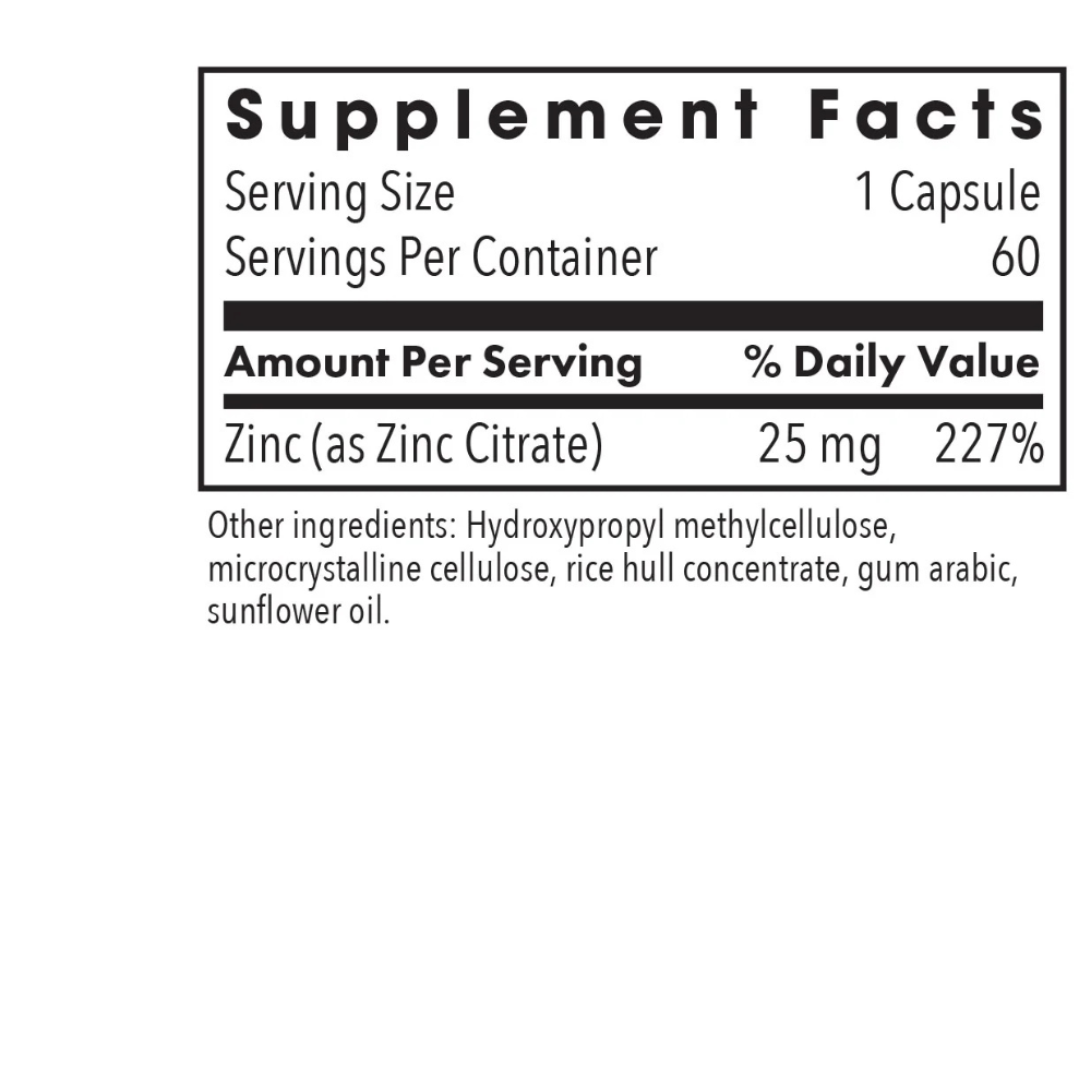 Citrato de zinc 25 mg