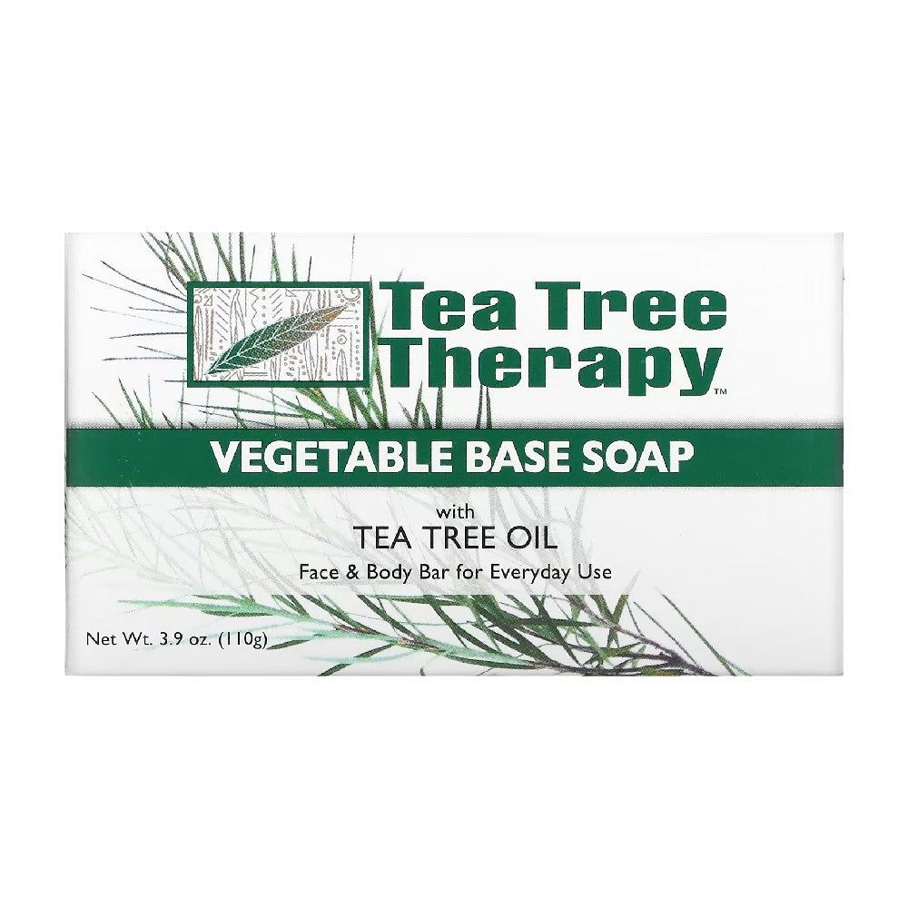 Jabón en barra con base vegetal y aceite de árbol de té