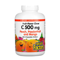 Thumbnail for Vitamina C Masticable con Sabor a Frutas, Durazno, Maracuyá y Mango, 500 mg
