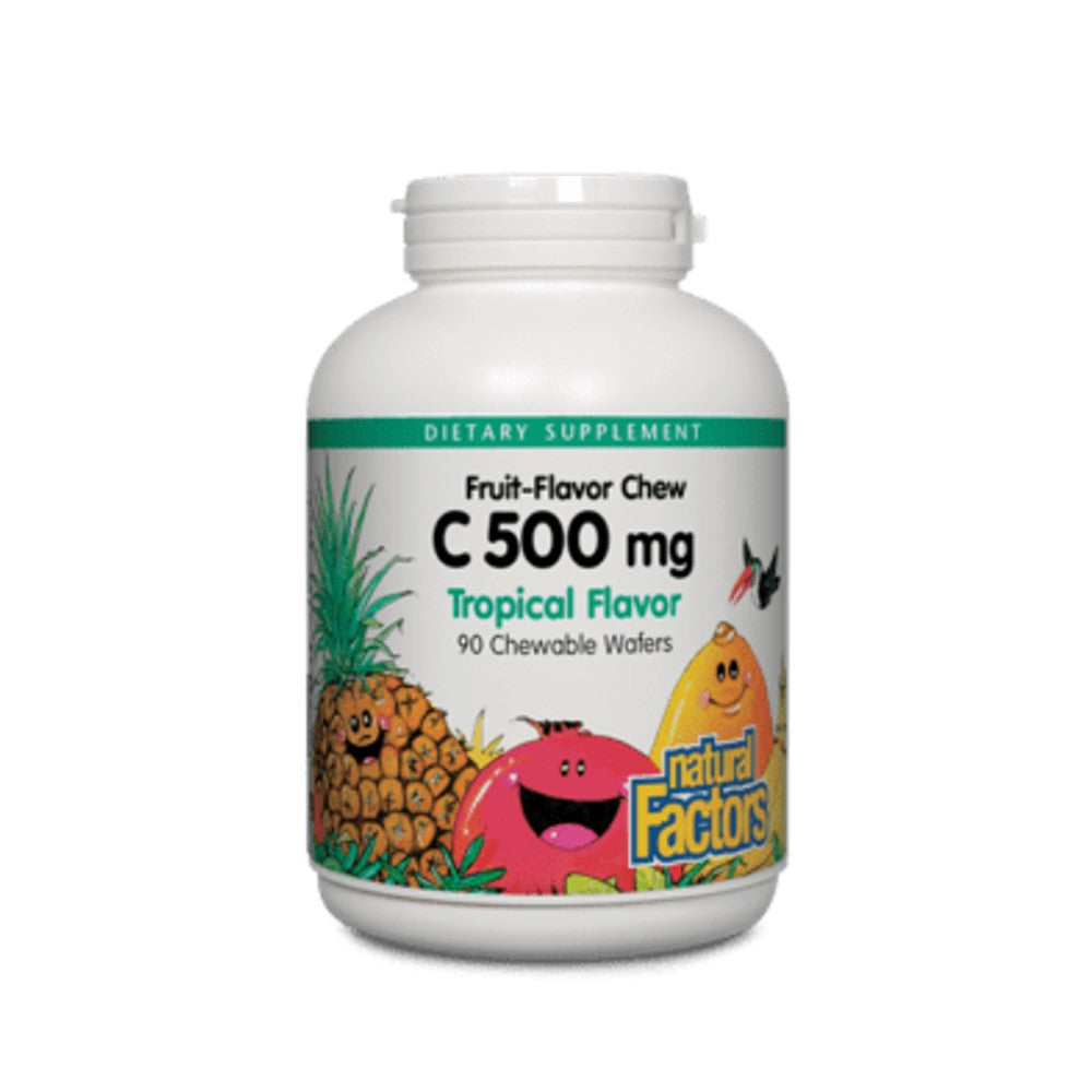 Vitamina C Masticable Sabor a Frutas, Tropical, 500 mg