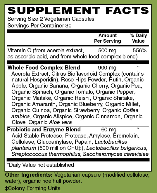 Vitamina C de Alimentos Integrales 500 mg