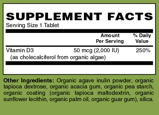 Vitamina D3 de Alimentos Integrales Orgánicos Certificados